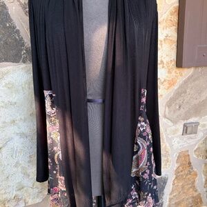 Kim & Cami Long Cardigan - Black - Lightweight - Size L